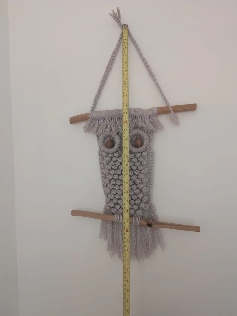 Vintage Macrame Owl Wall Hanging image indicator(5)