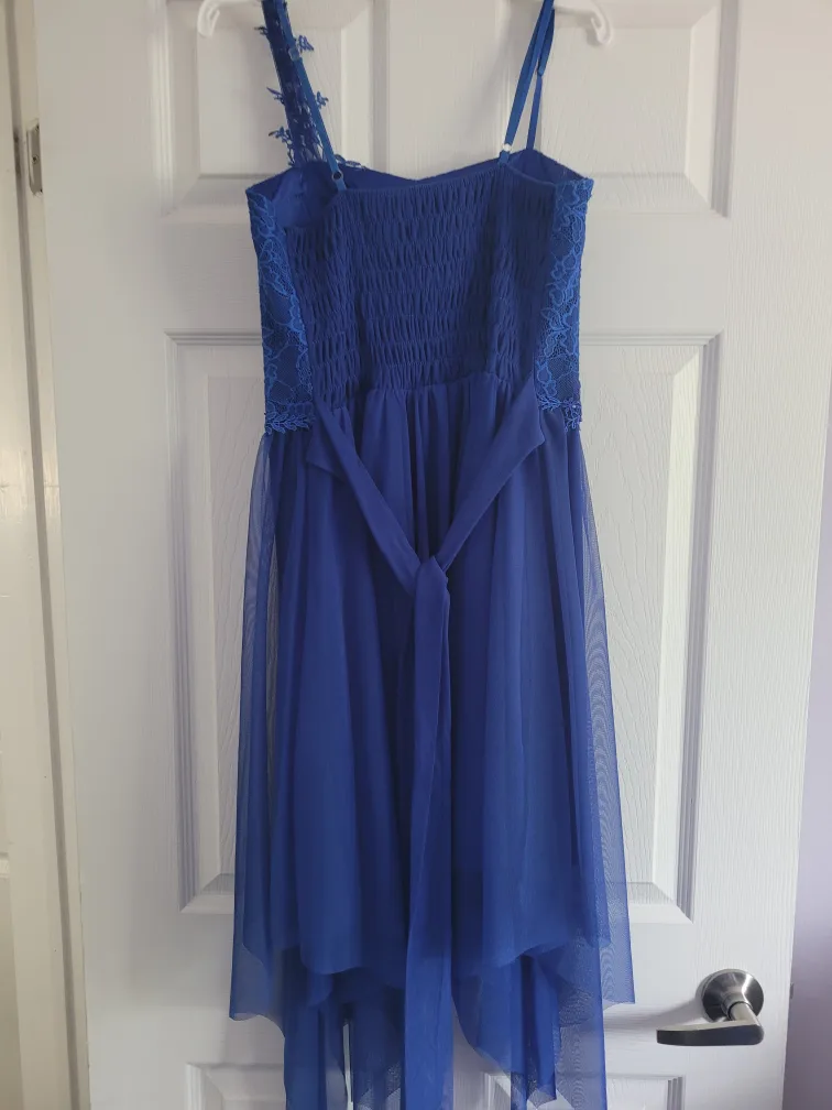 Girls size 16 Royal Blue Lace & Tulle Dress image indicator(2)