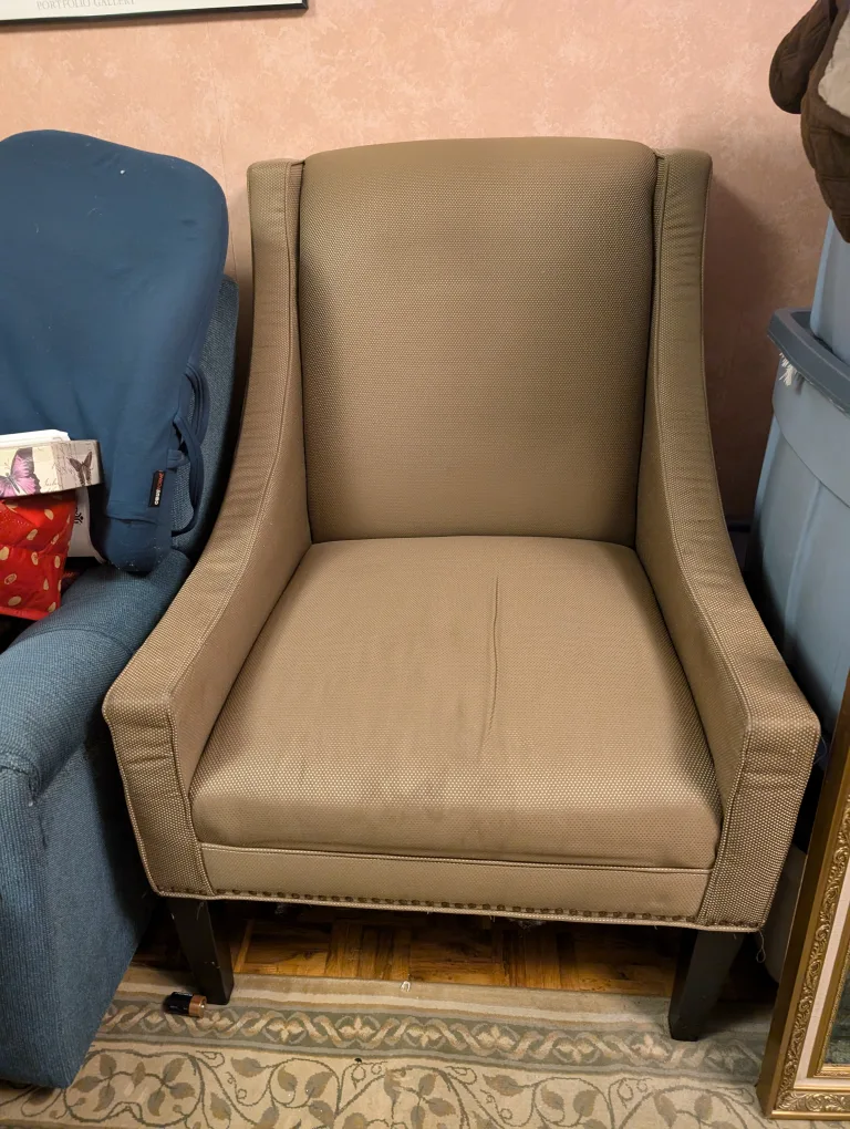 Beige Armchair - Comfy Accent Chair, used thumbnail