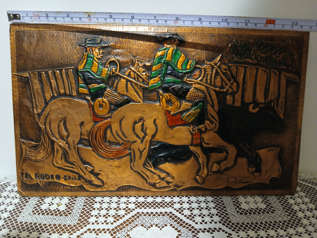 Vintage El Rodeo Chile Copper Wall Art - photo 2