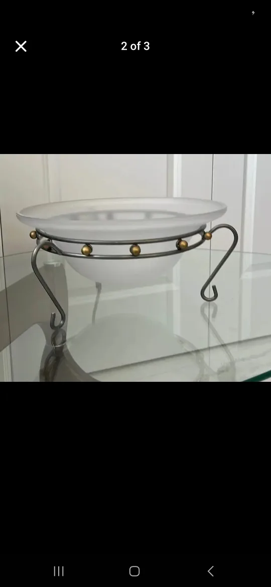 Decorative Bowl with Metal Stand thumbnail