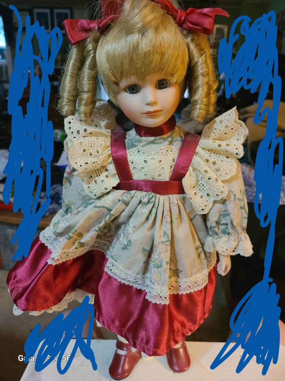 Porcelain Doll with Blonde Curls thumbnail
