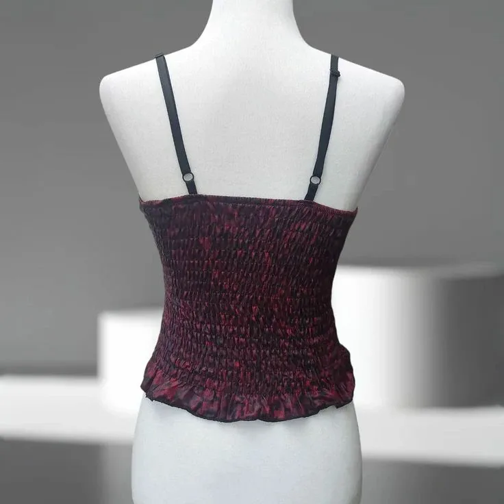 vintage La Senza dark red leopard print bustier image indicator(2)