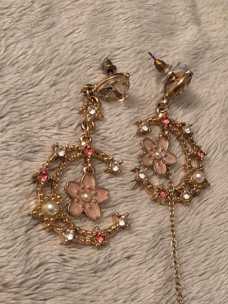 Moon Flower Dangle Earrings thumbnail