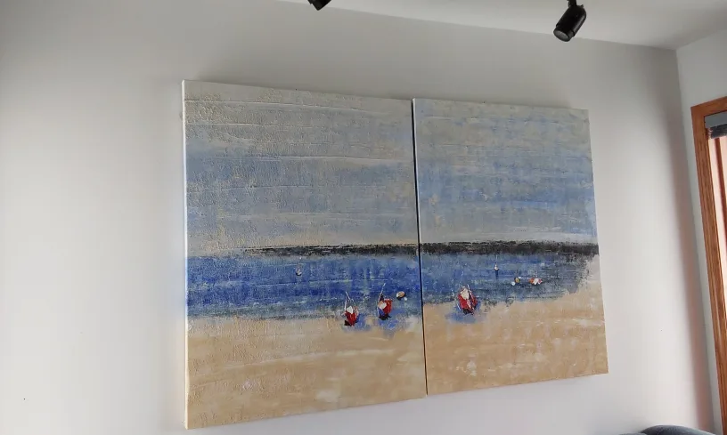 oil painting with sets of two. Seascape Painting - Diptych thumbnail