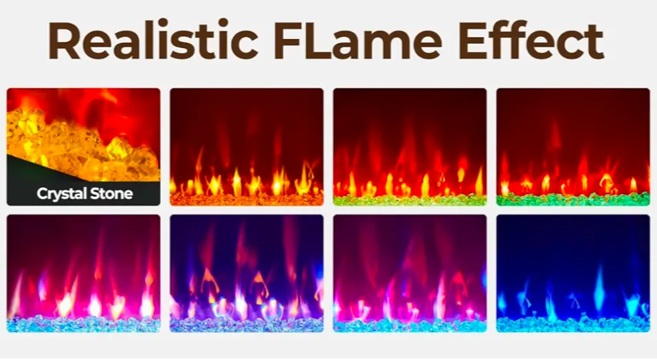 Black TV Stand with Fireplace & TV Mount image indicator(3)