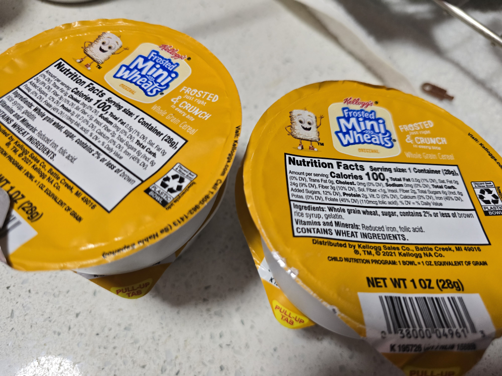 [freecycle] Mini Wheats Cereal Cups - New!