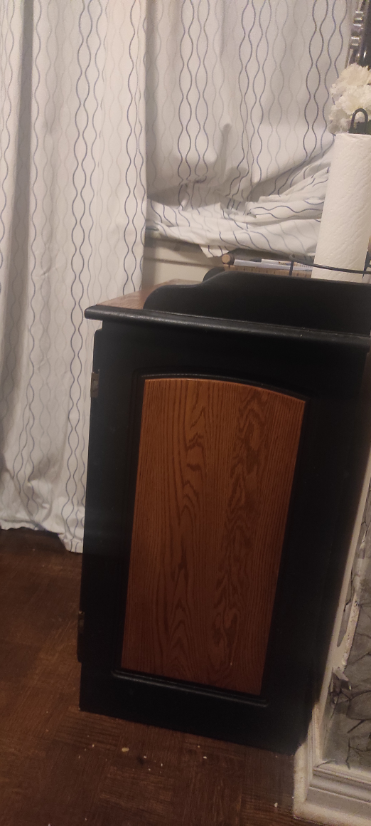 Oak and Black Display Cabinet - photo 5