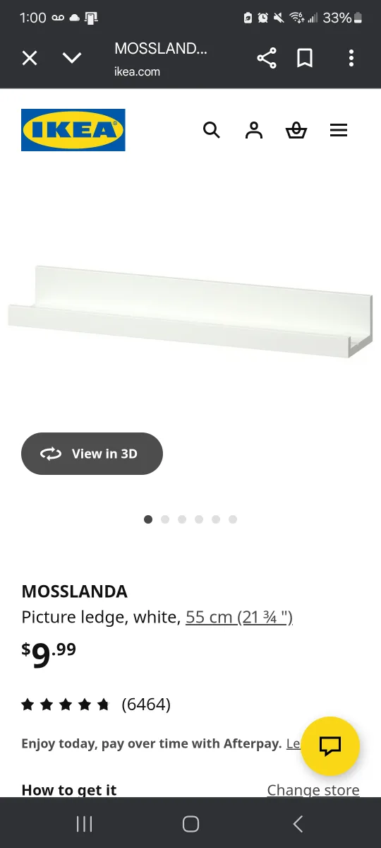 IKEA White wood Shelf - 55cm thumbnail