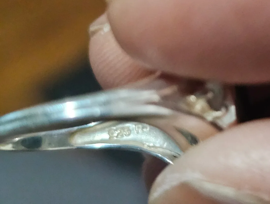 Sterling Silver Ring with Abalone and Cubic Zirconia image indicator(2)