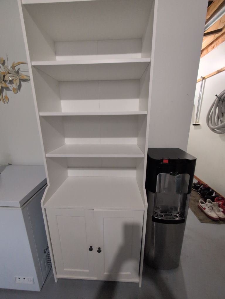 White Bookcase with Cabinet