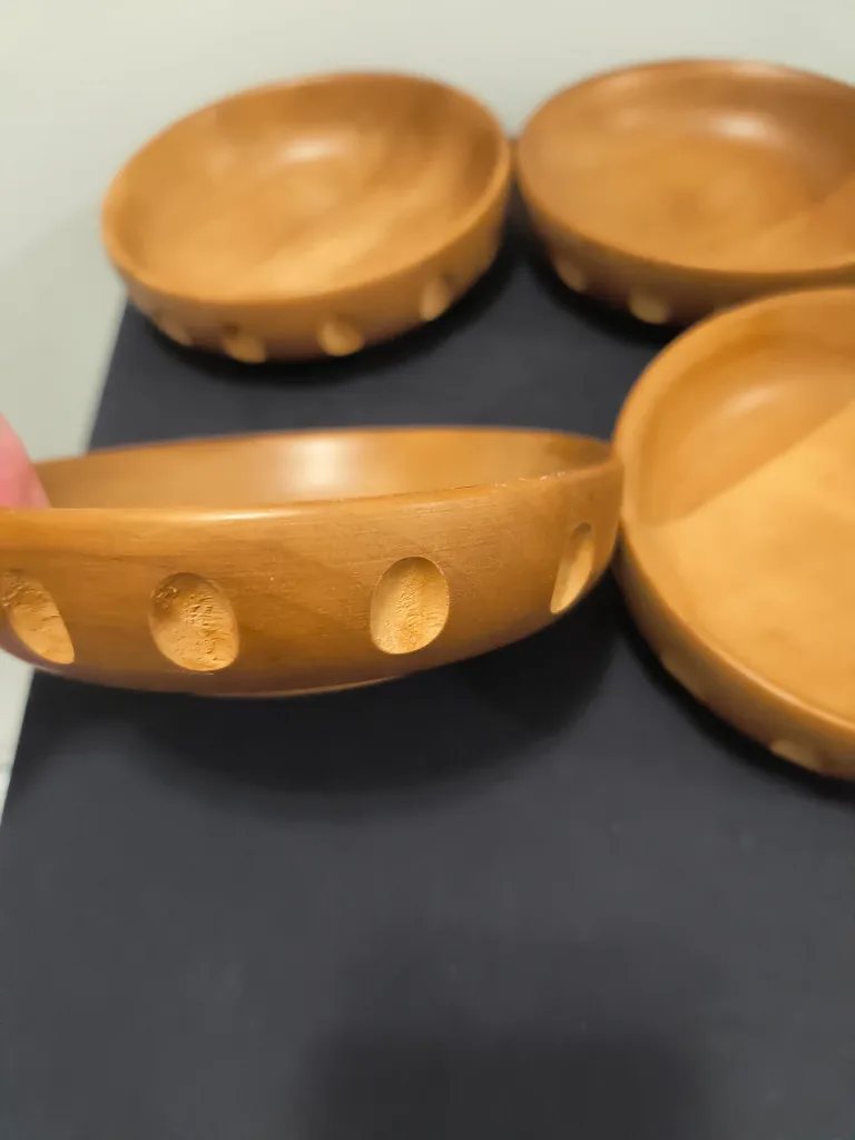 Wooden Salad Bow Set with Fork and Spoon and serving bowls image indicator(5)