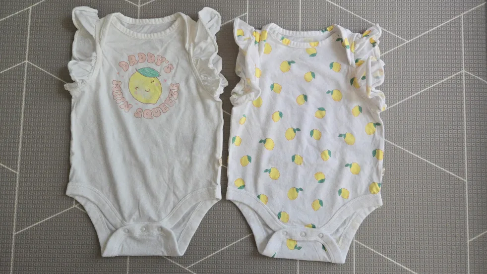 Baby Gap Lemon Themed Bodysuits - Size 3-6 Months thumbnail