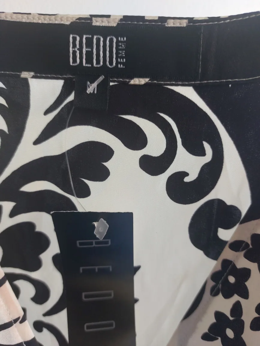 Last chance- BEDO Black & White Silk Dress - Size M image indicator(3)
