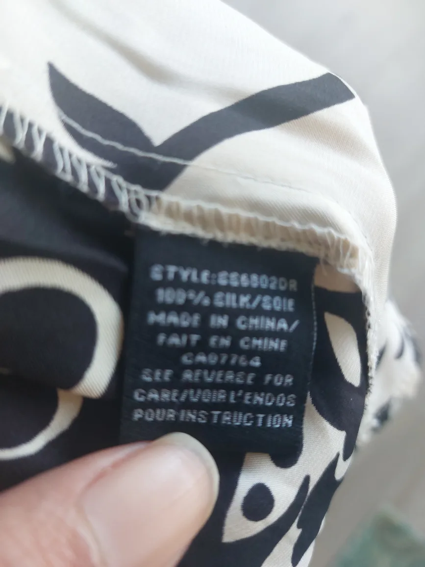 Last chance- BEDO Black & White Silk Dress - Size M image indicator(4)