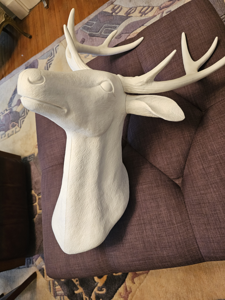 White Faux Deer Head Wall Mount