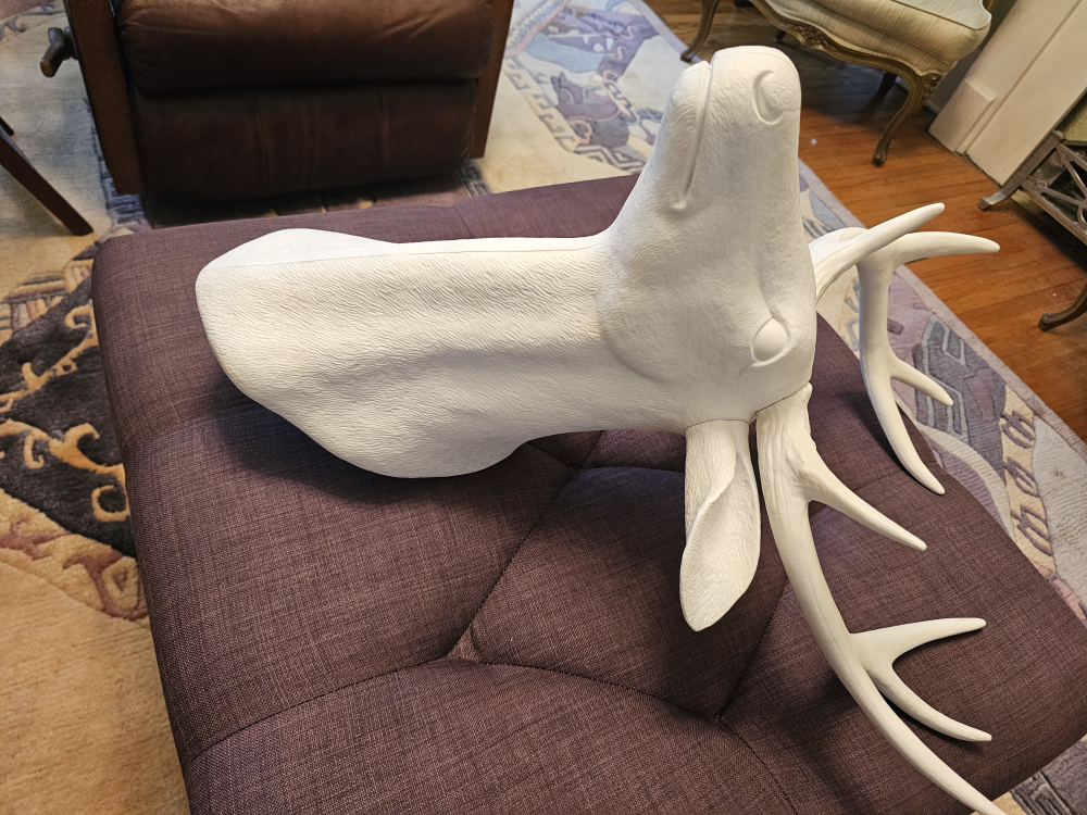 White Faux Deer Head Wall Mount - photo 2