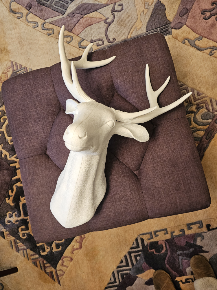 White Faux Deer Head Wall Mount - photo 3