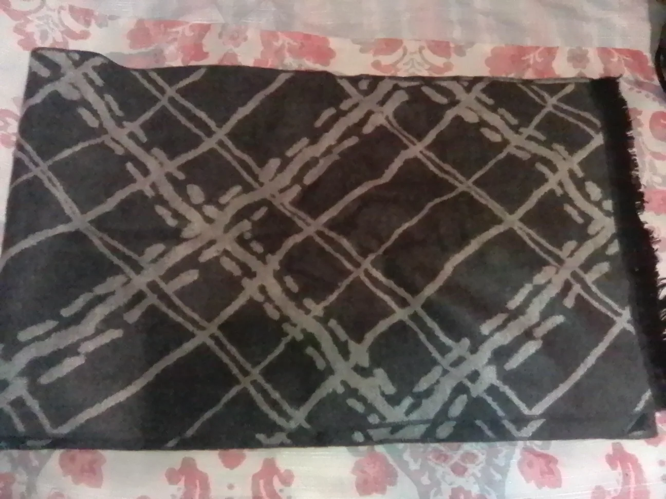 Black & Gray Patterned Scarf thumbnail