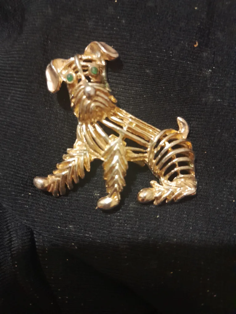 Vintage Schnauzer Dog Brooch thumbnail