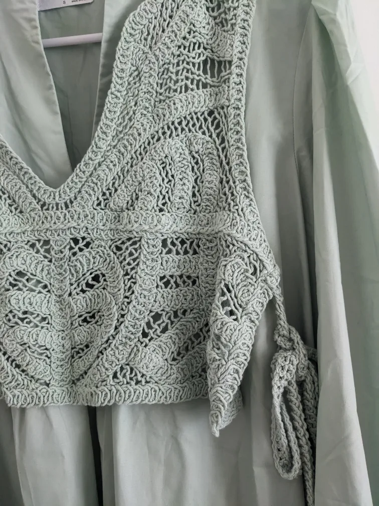 New Crochet Vest Top Dress image indicator(3)