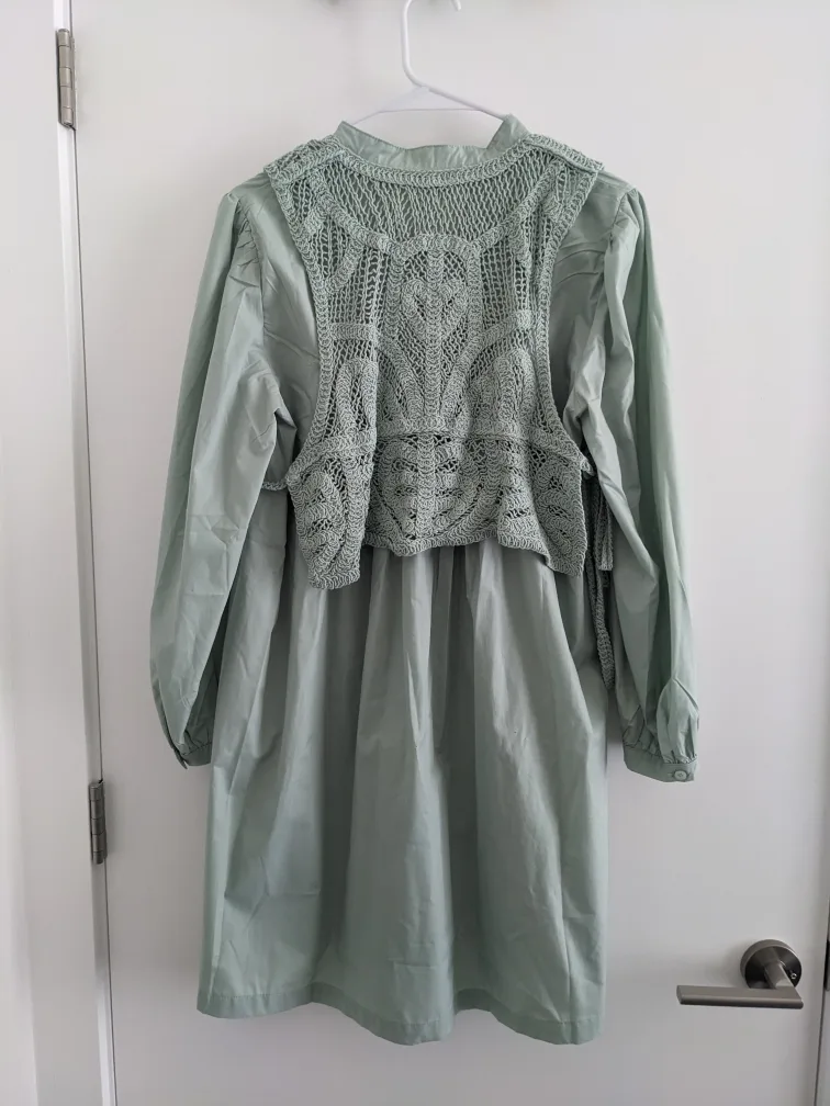 New Crochet Vest Top Dress image indicator(4)