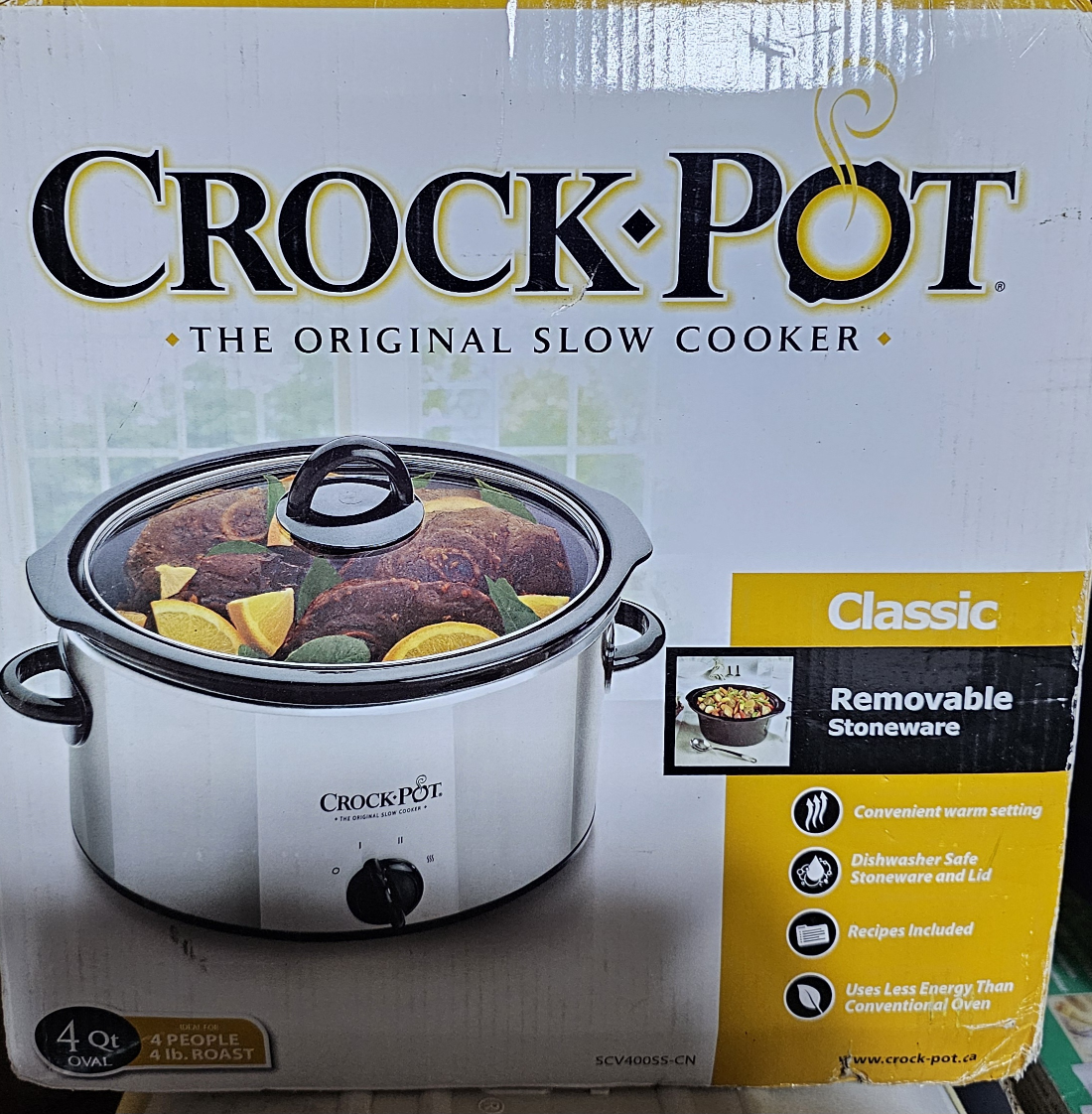 Crock-Pot 4 Qt Slow Cooker - Classic Removable Stoneware