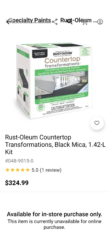Rust-Oleum Countertop Transformations Kit - Black Mica thumbnail