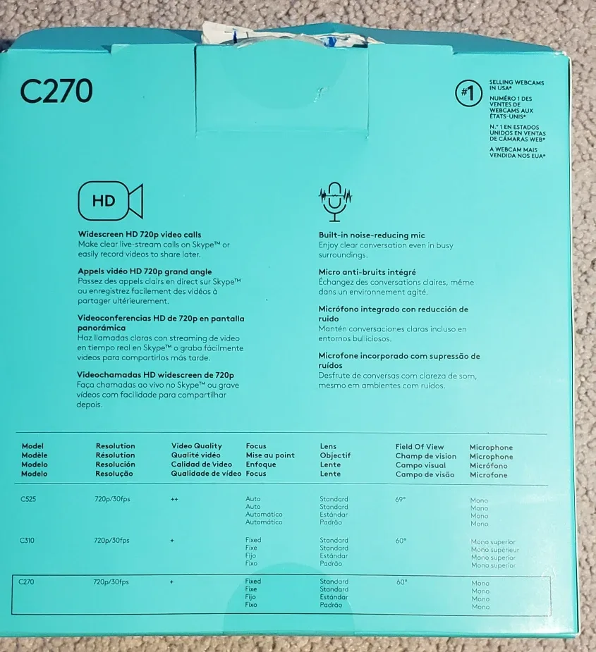 Logitech C270 HD Webcam - Like New! image indicator(4)