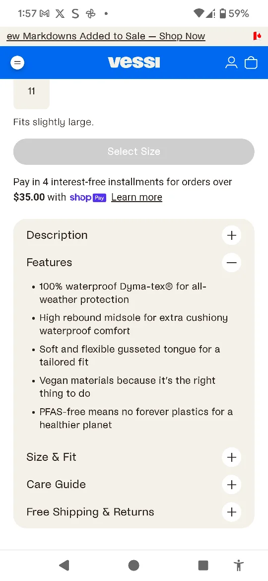 Vessi Weekend Sneaker - Oak Brown, Size Women 7 / Men 6 image indicator(3)