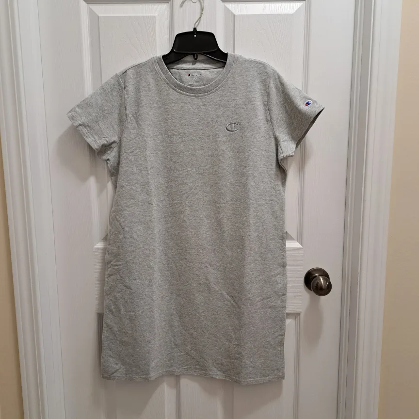 Champion T shirt Dress Grey Short Sleeved Size Small image indicator(2)
