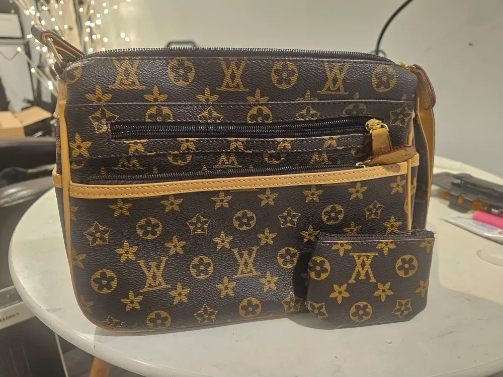 Brown Patterned Shoulder Bag with Wallet image indicator(2)