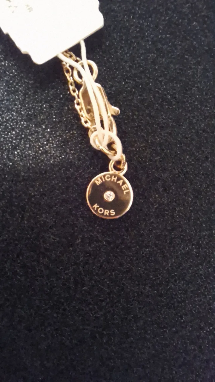 New Michael Kors Gold Lock & Heart Necklace image indicator(5)