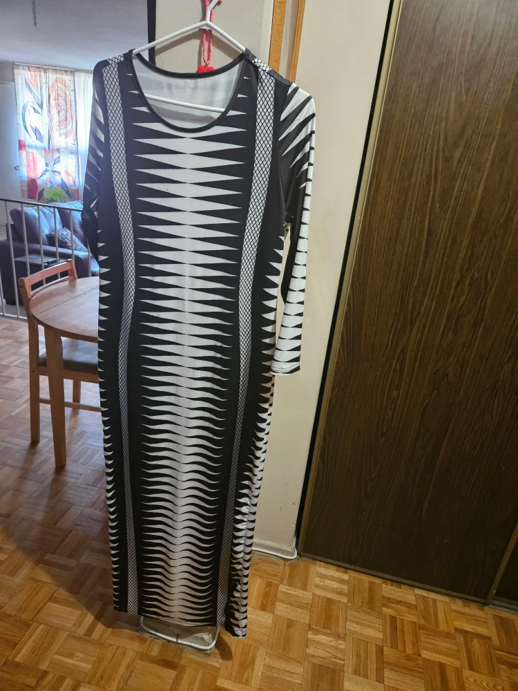 Black & White Patterned Maxi Dress thumbnail