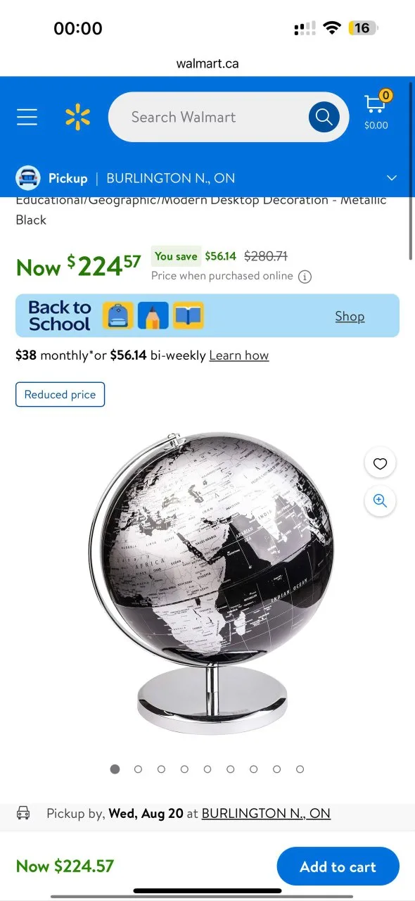 Exerz 10” World Globe – Black & Silver thumbnail