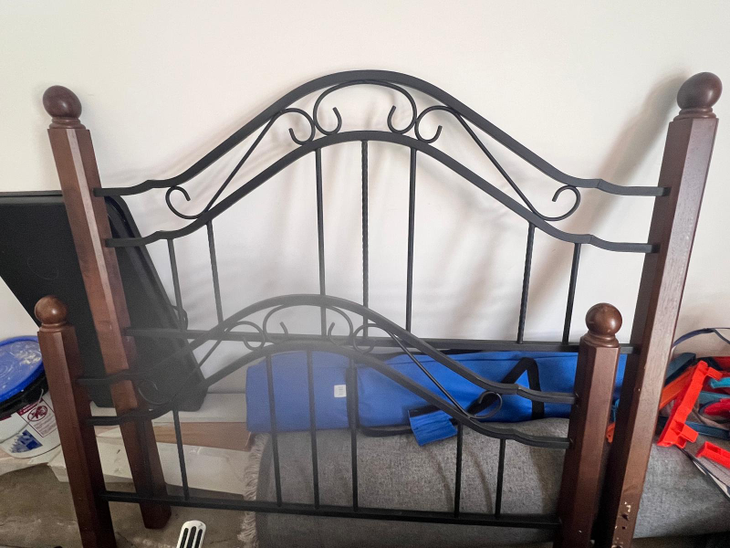 Full size mattress box spring with headboard and base board - photo 2