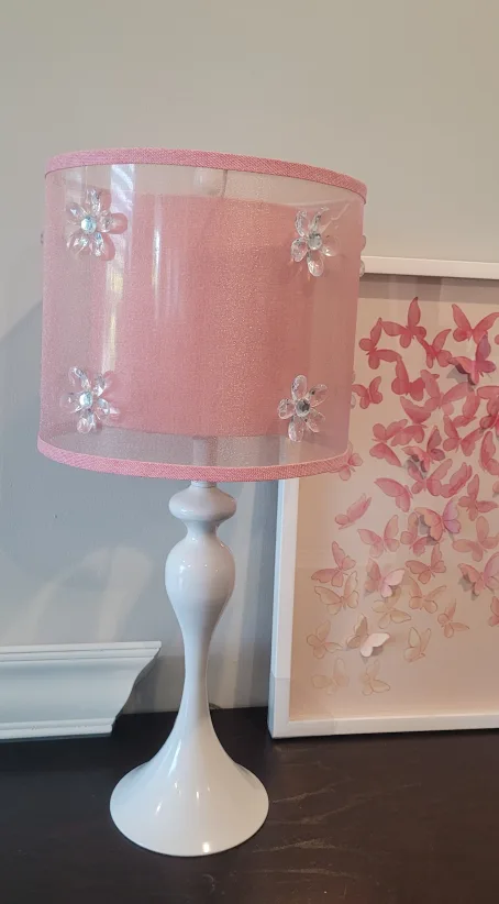 3 Items. Butterly Art, Lamp and small shelf. image indicator(3)