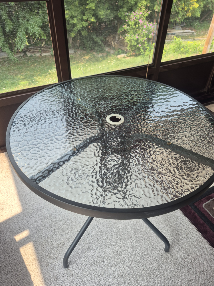 Round Glass Top Patio Table - photo 2