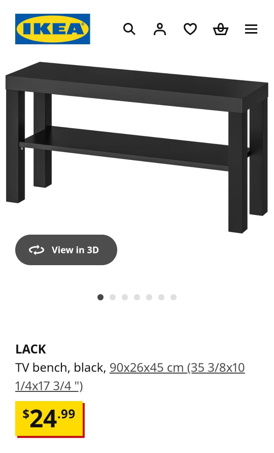IKEA Lack White TV Bench - photo 4