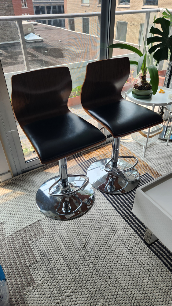 Set of 2 Mid Century Modern Swivel Bar Stools