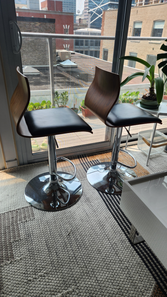 Set of 2 Mid Century Modern Swivel Bar Stools - photo 2