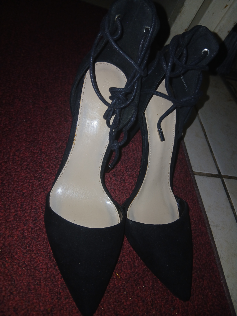 Forever 21 Black Lace Up Heels Size 7.5 - photo 2
