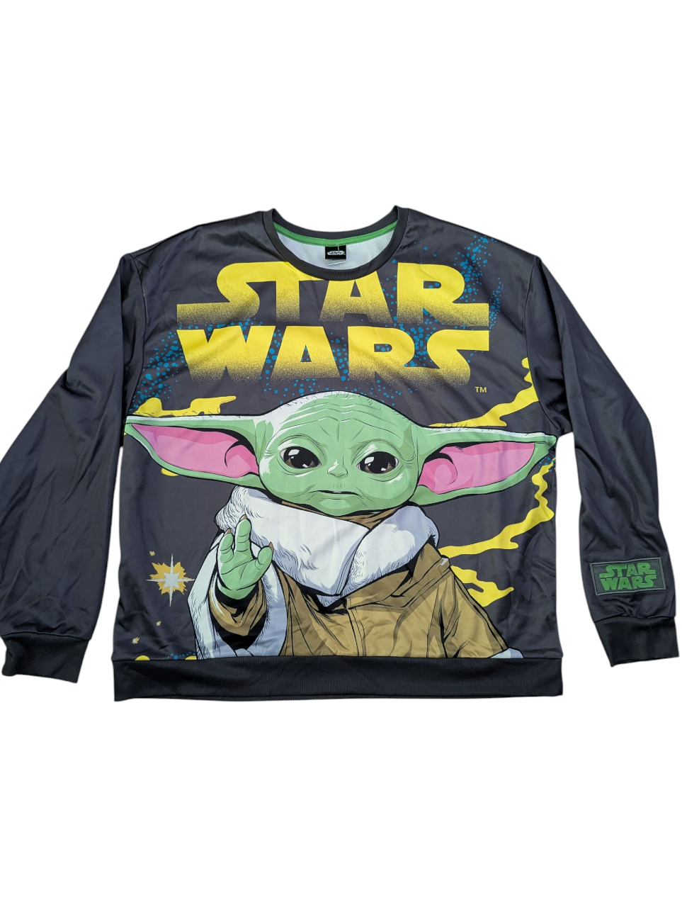 NEW ONLY ONE LEFT ADULT XL  BABY YODA Long Sleeve Crew neck