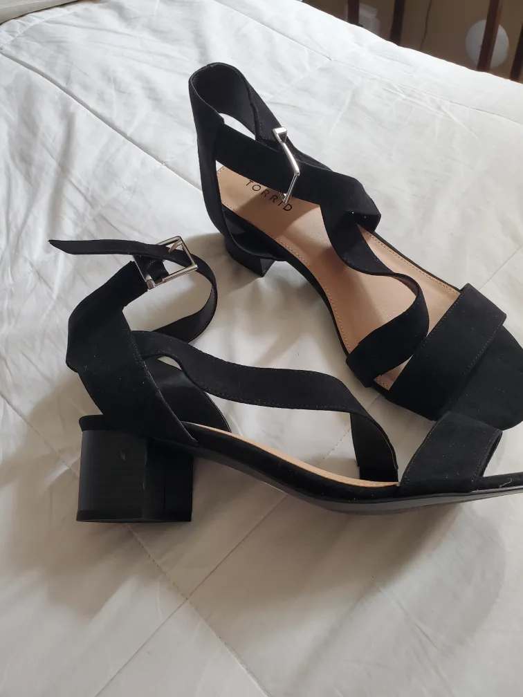 Torrid Black Ankle Strap Sandals 11w thumbnail