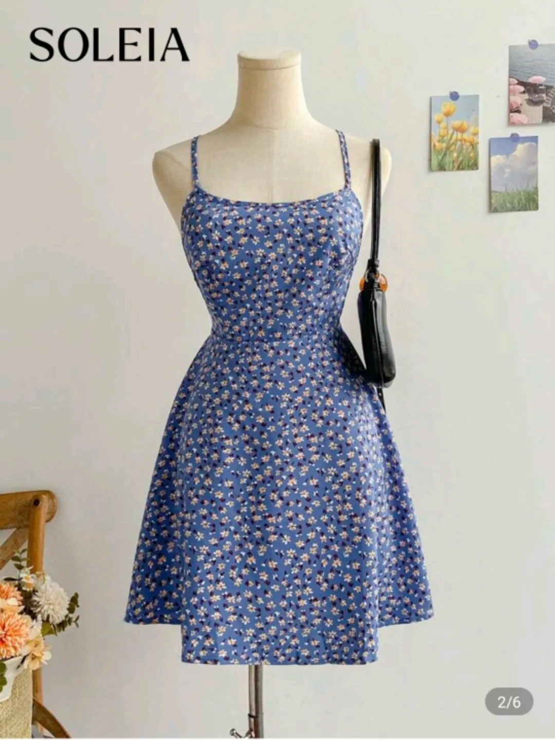 XS SOLEIA Floral Print Mini Dress