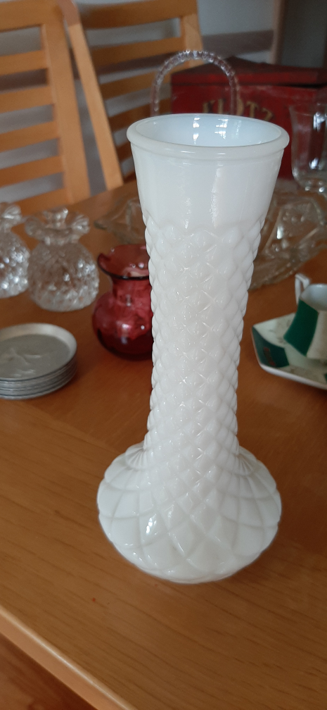 White Milk Glass Vase