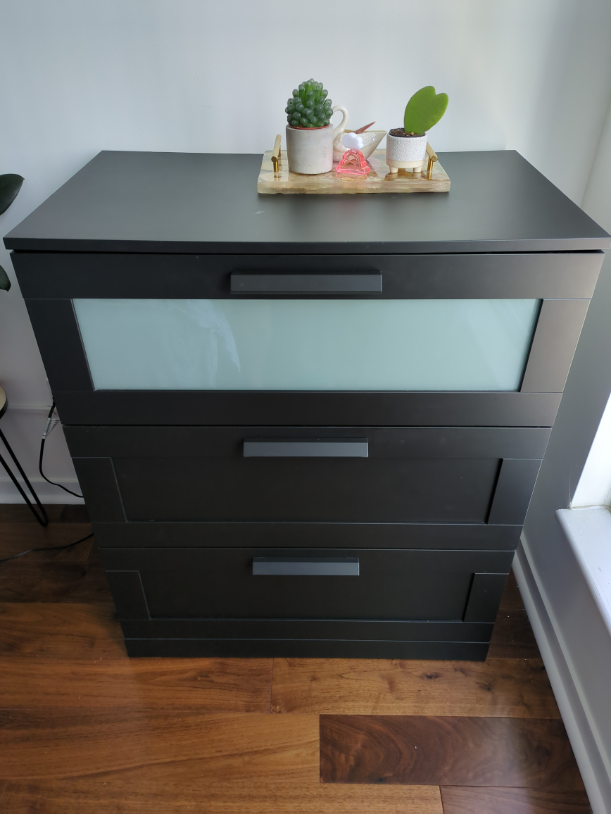 IKEA Hemnes Matte Black 3-Drawer Chest
