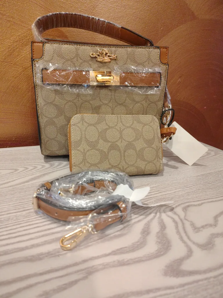 Coach Demi Top Handle Bag with Coin Card Case thumbnail