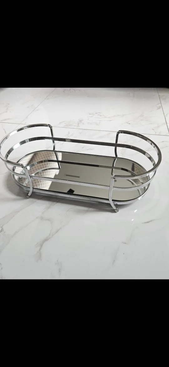 New Silver Metal Decorative Tray thumbnail