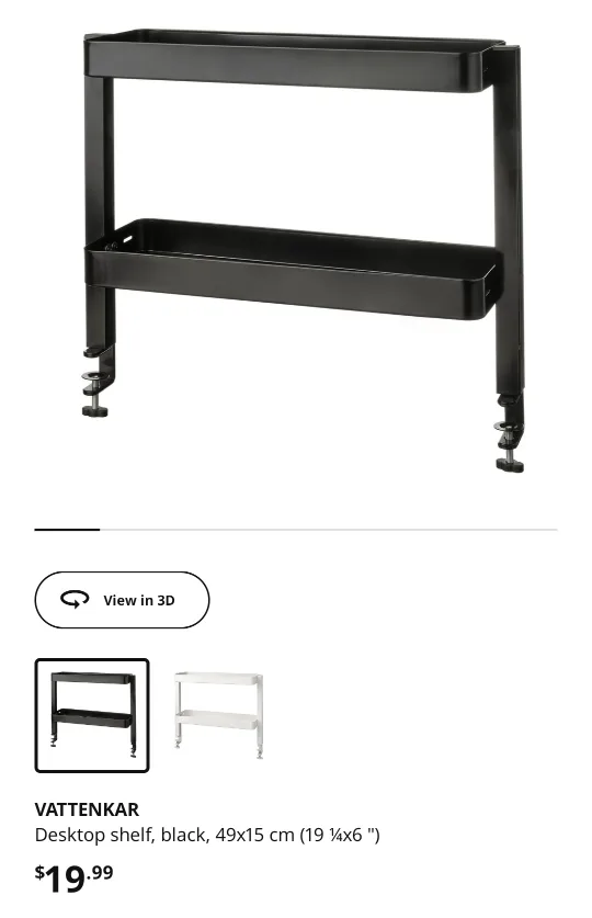 *Moving Out Sale* IKEA Vattenkar Black Desktop Shelf thumbnail